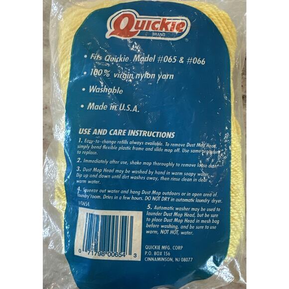 Quickie Swivel-Flex Dust Mop Refill #0654 Type D New Sealed NIP USA - Picture 3 of 5